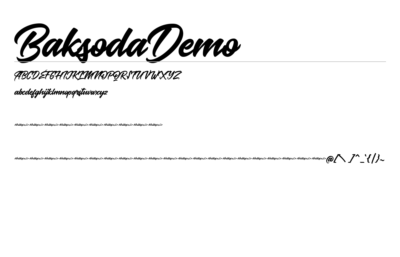 BaksodaDemo Font preview
