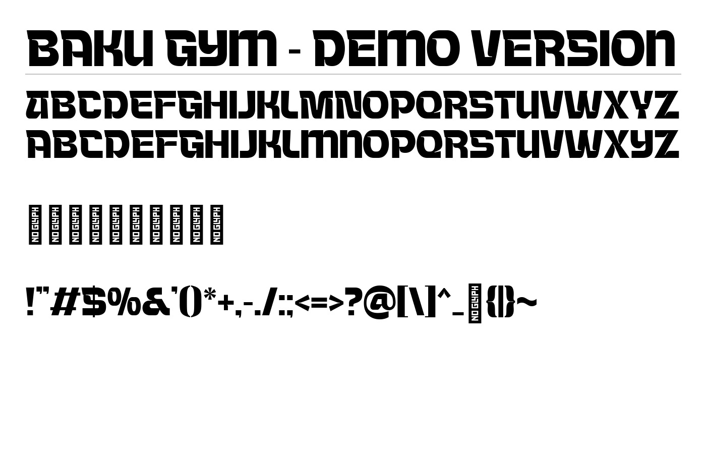 Baku Gym - Demo Version Font preview