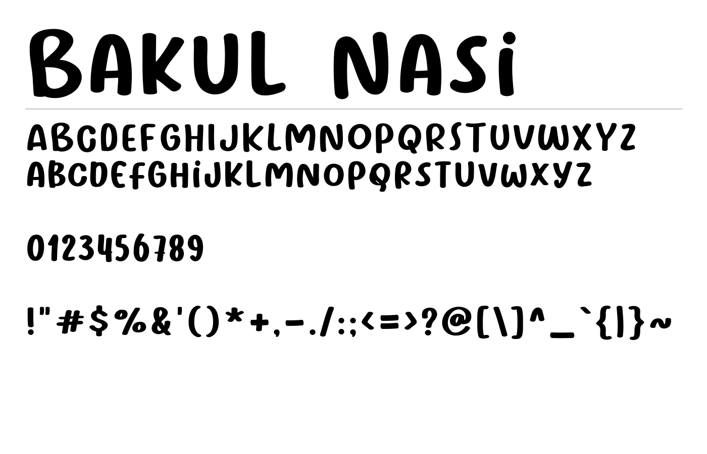 Bakul Nasi Font preview