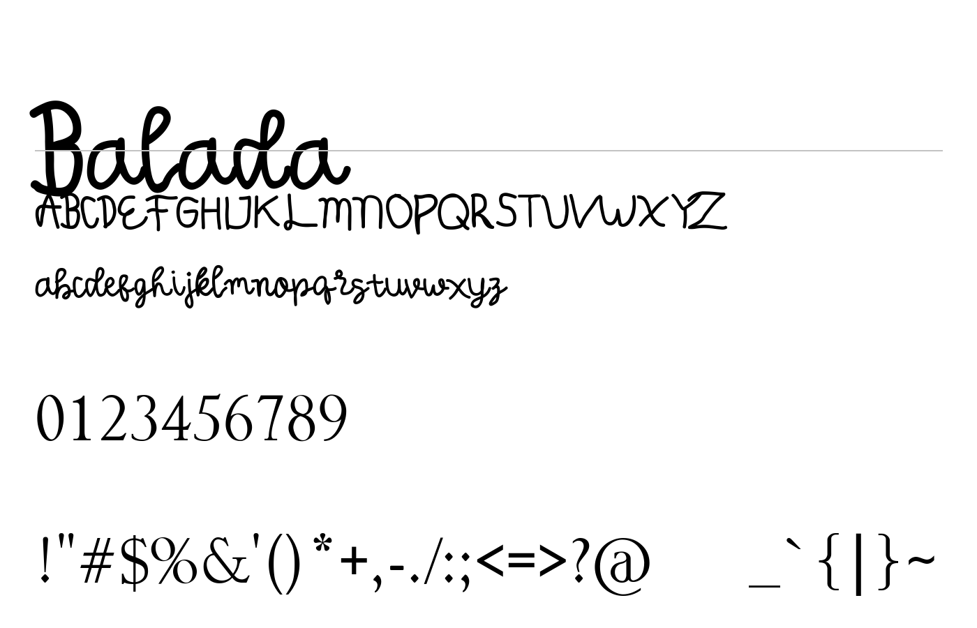 Balada Font preview