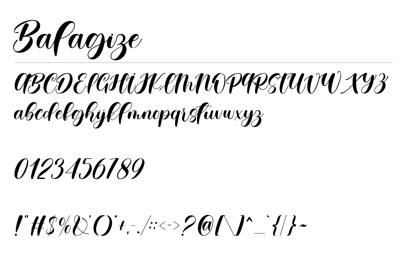 Balagize Font preview