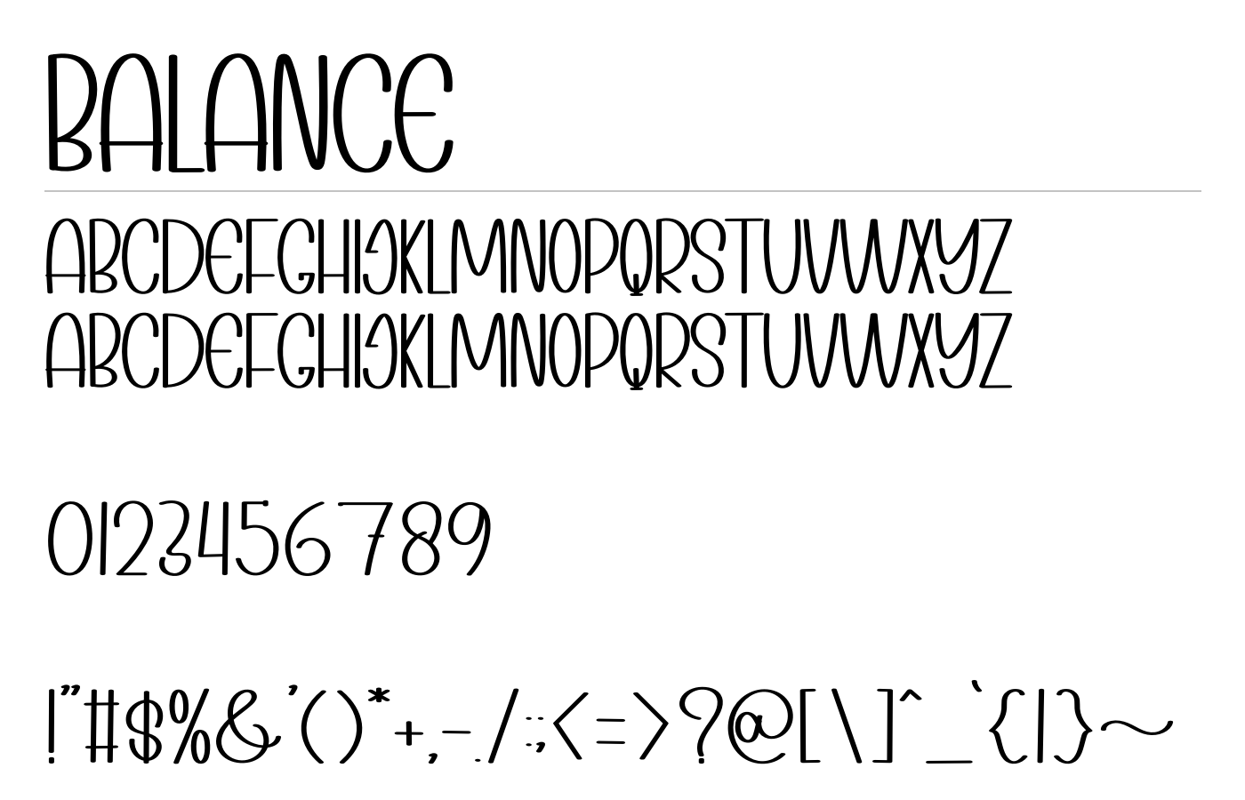 Balance Font preview