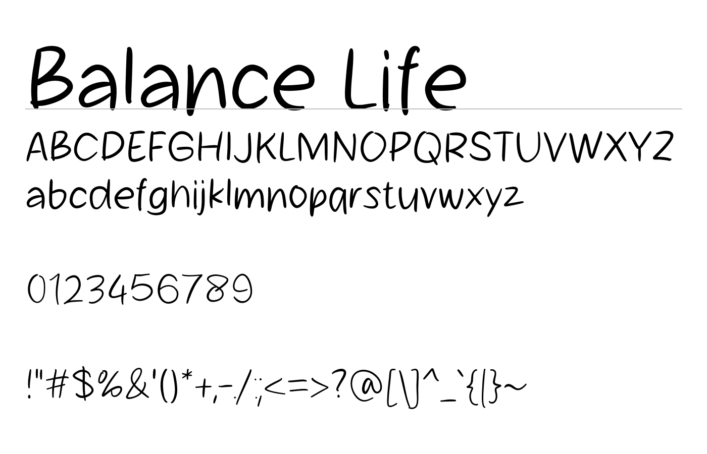Balance Life Font preview
