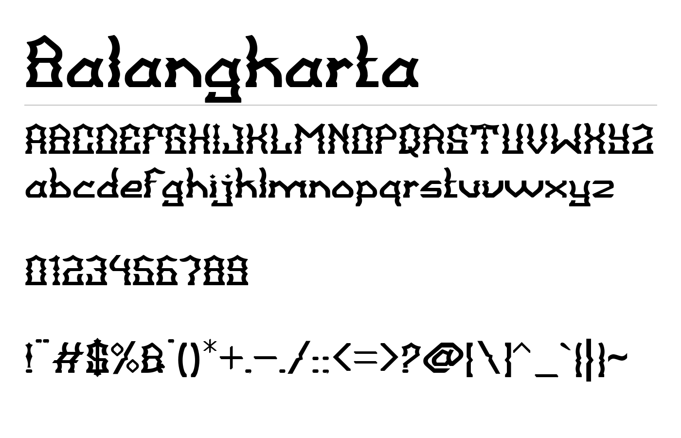 Balangkarta Font preview