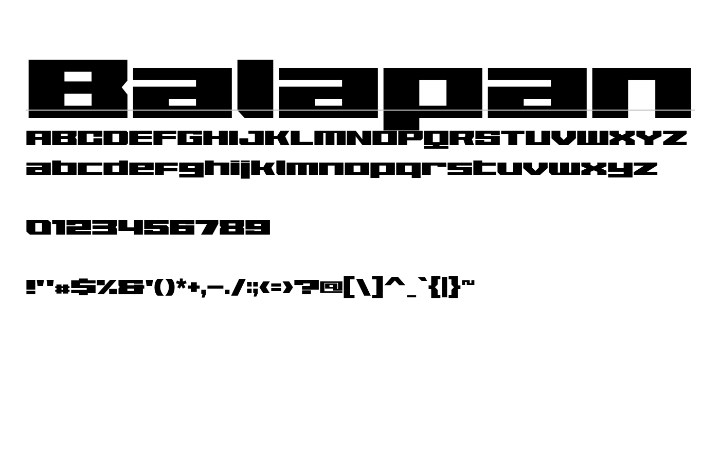 Balapan Font preview