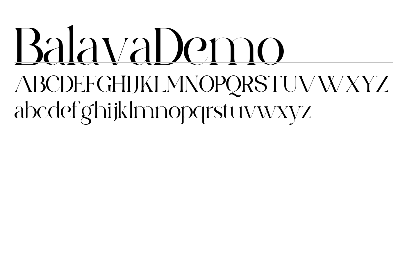 BalavaDemo Font preview