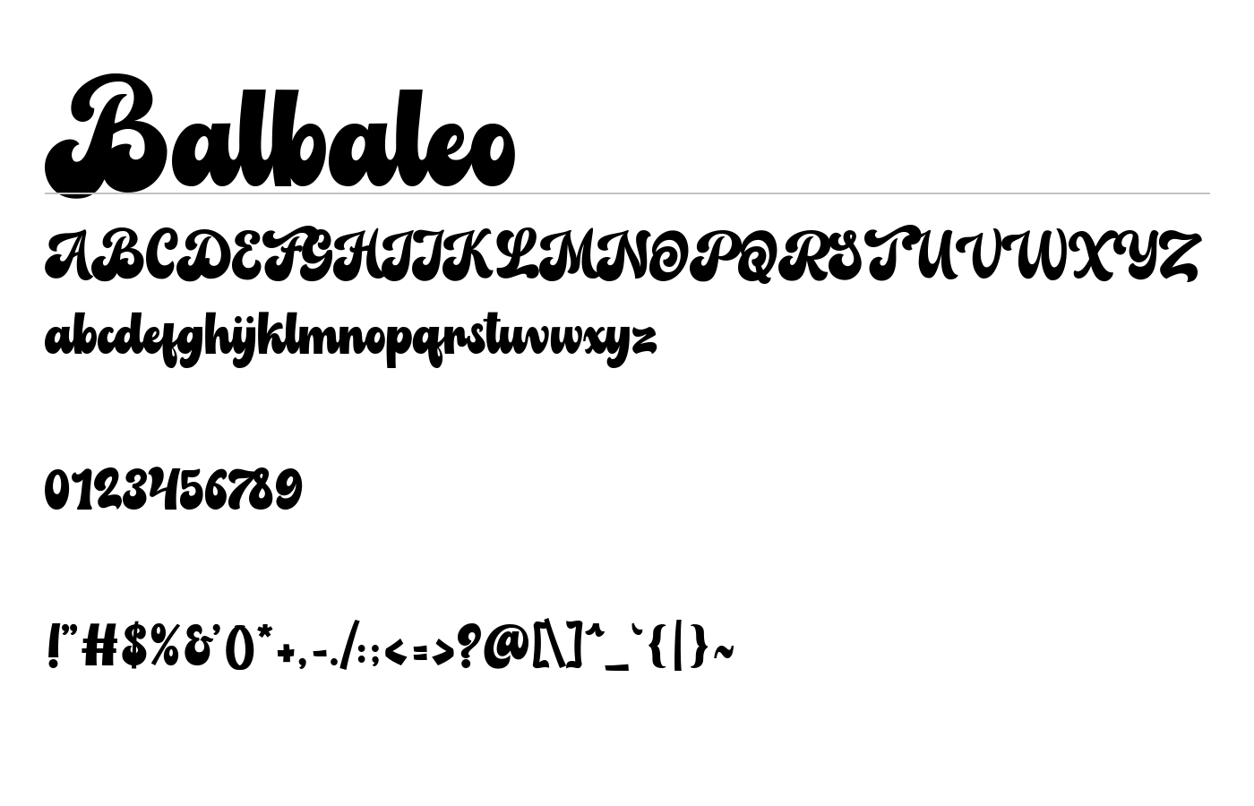 Balbaleo Font preview