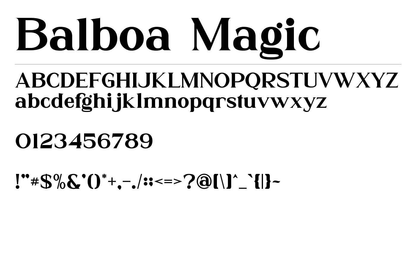 Balboa Magic Font preview