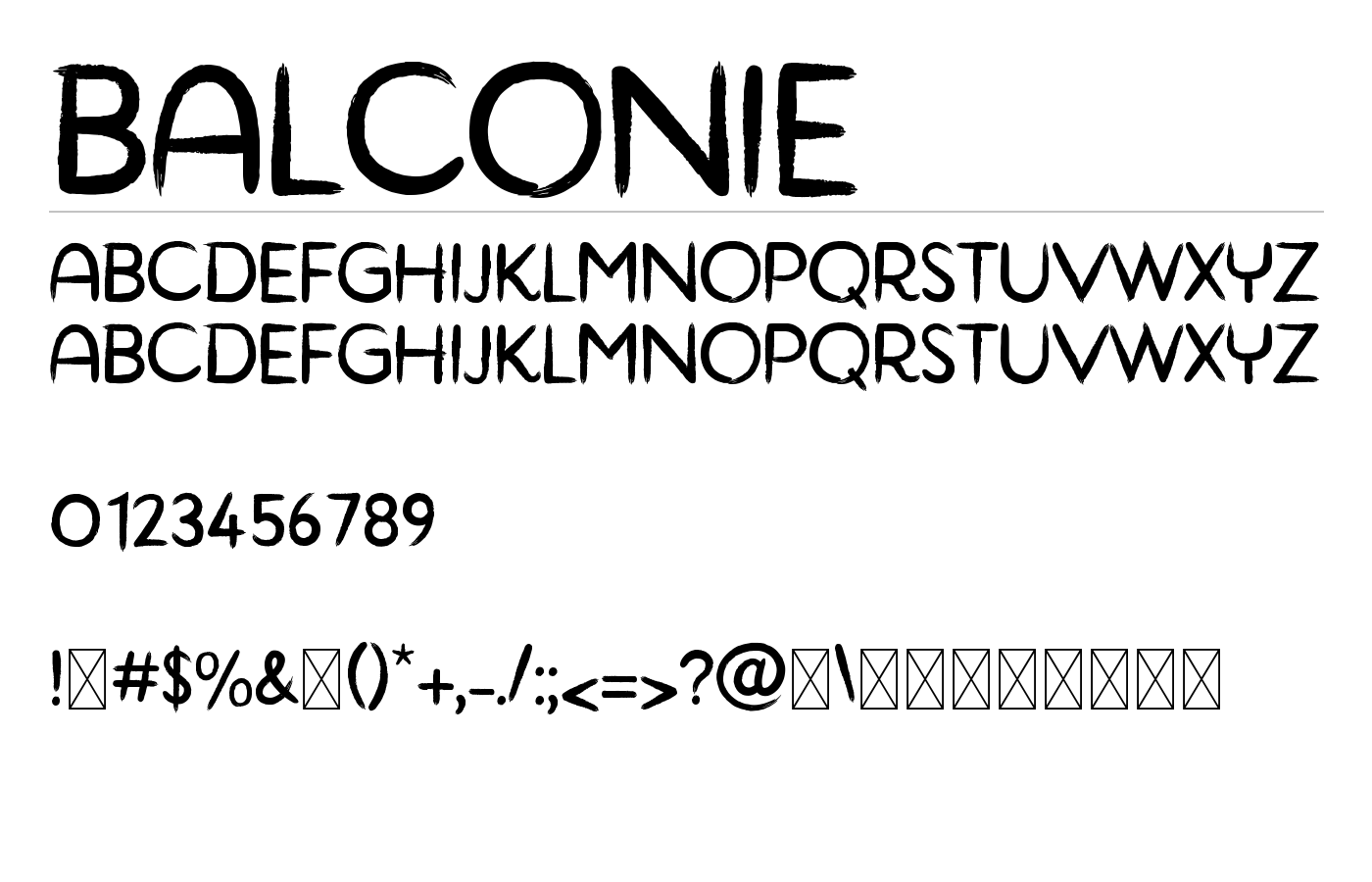 BALCONIE Font preview