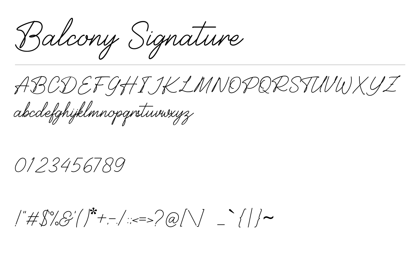Balcony Signature Font preview