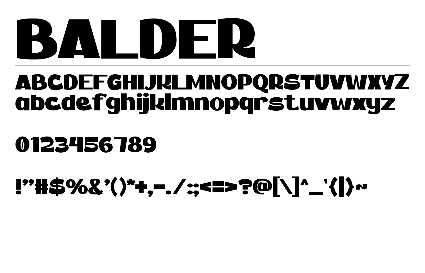 BALDER Font preview