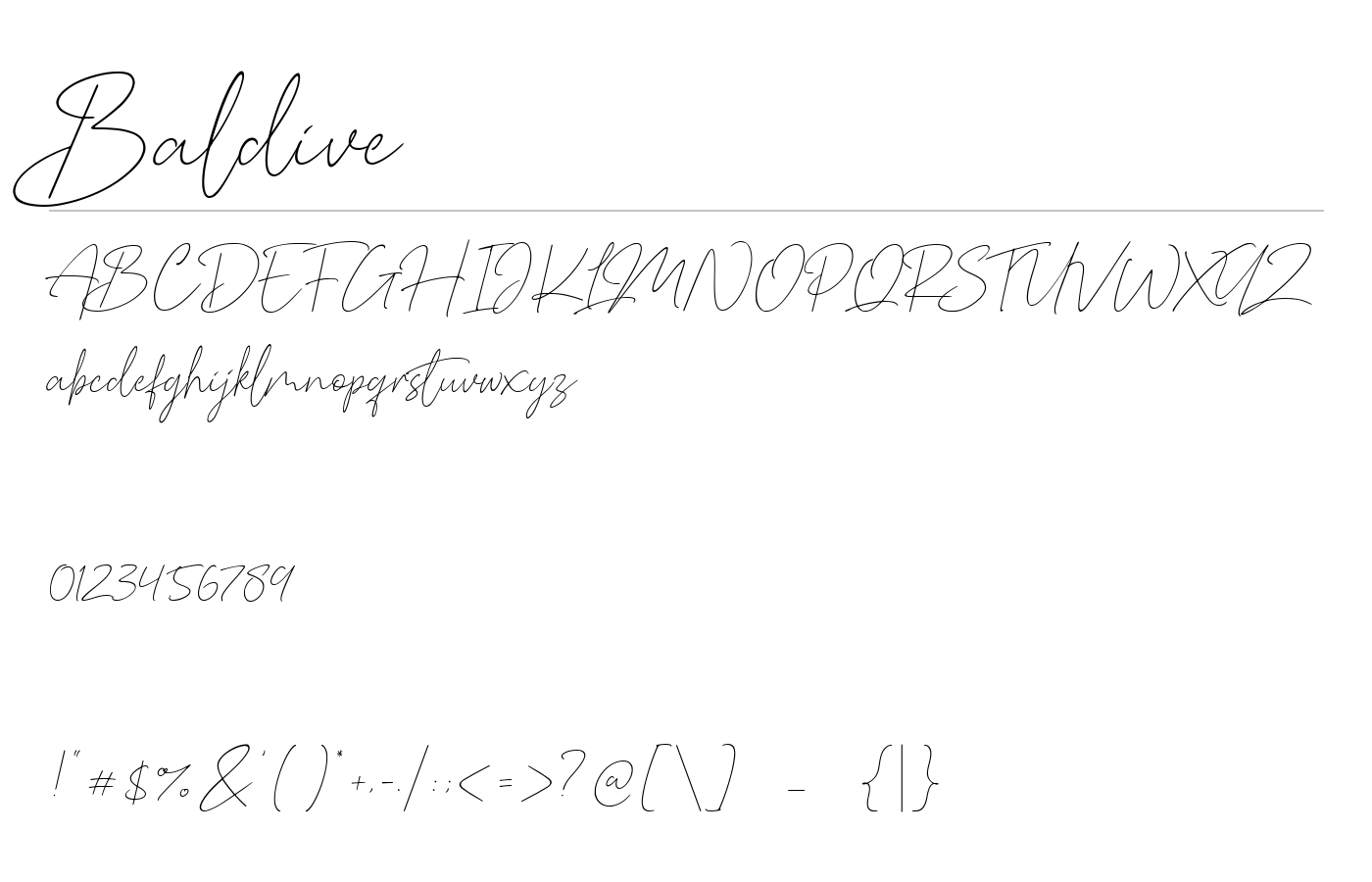 Baldive Font preview