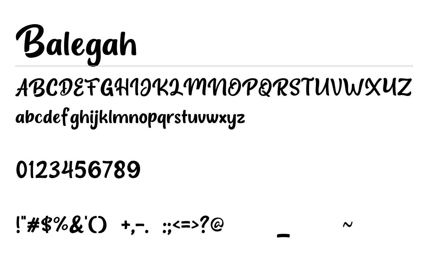 Balegah Font preview