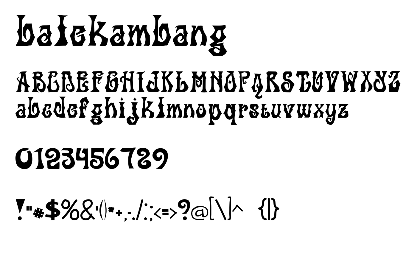 balekambang Font preview