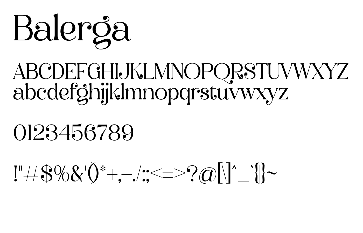 Balerga Font preview