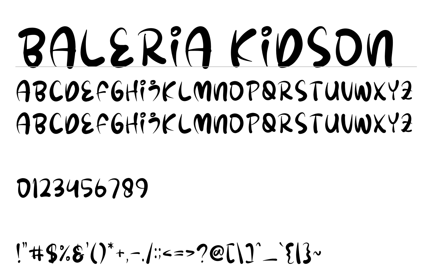Baleria Kidson Font preview