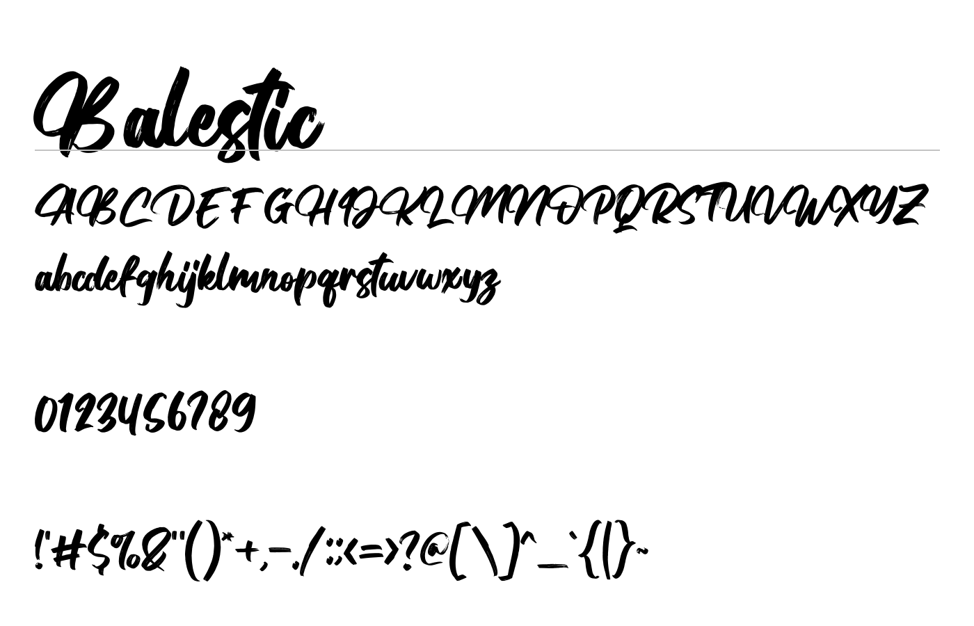 Balestic Font preview