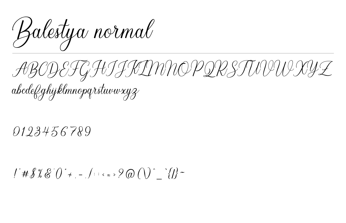 Balestya normal Font preview
