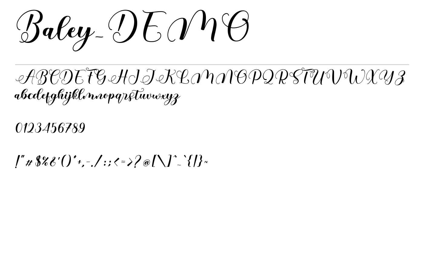 Baley_DEMO Font preview
