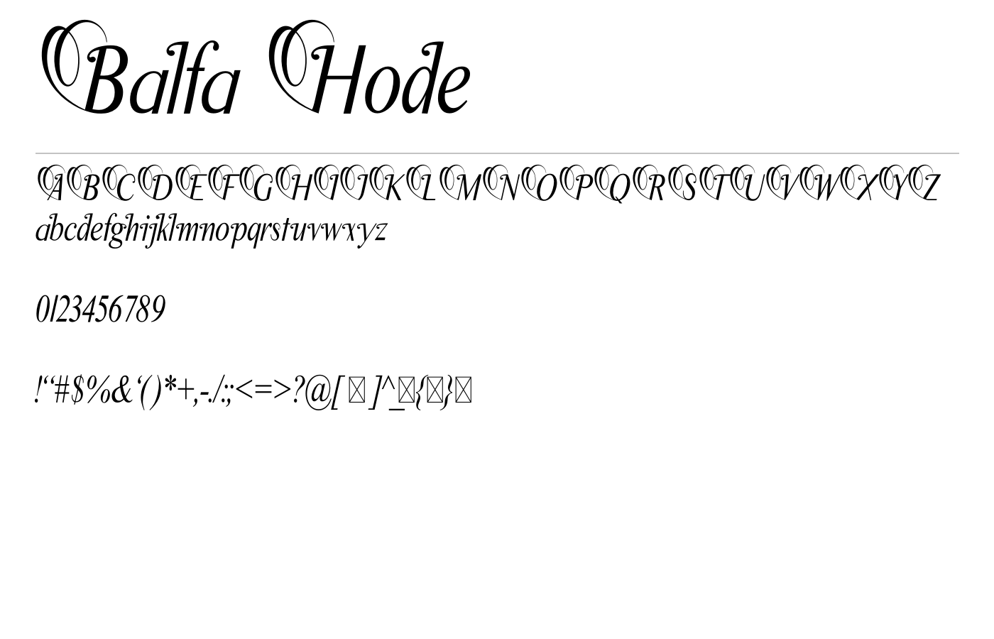 Balfa Hode Font preview