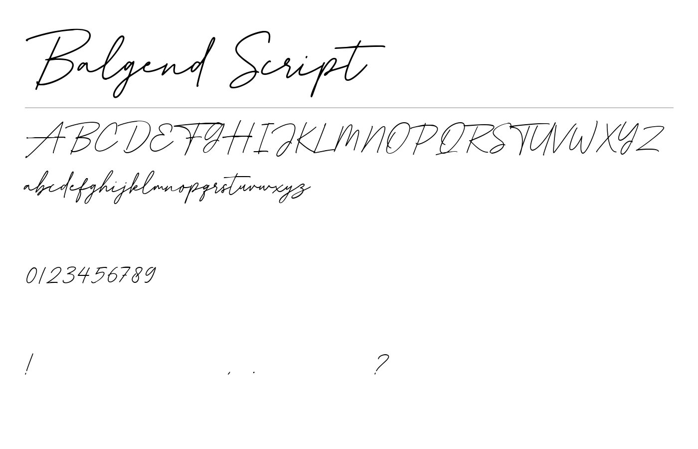 Balgend Font preview