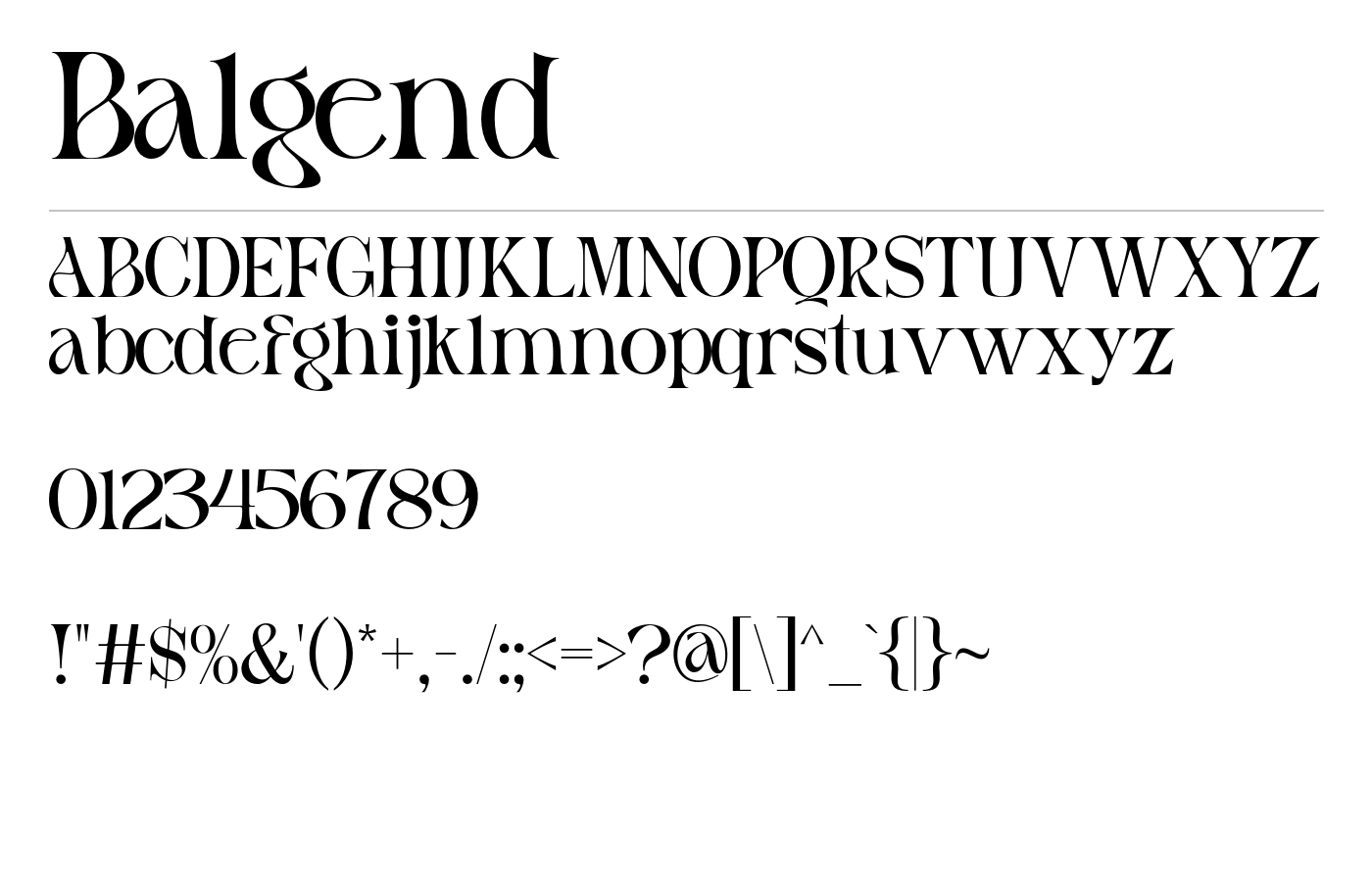 Balgend Font preview