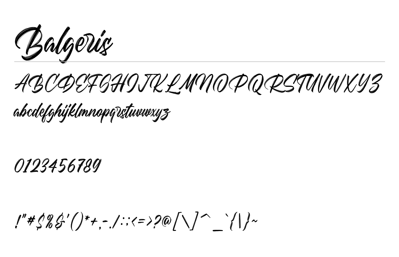 Balgeris Font preview
