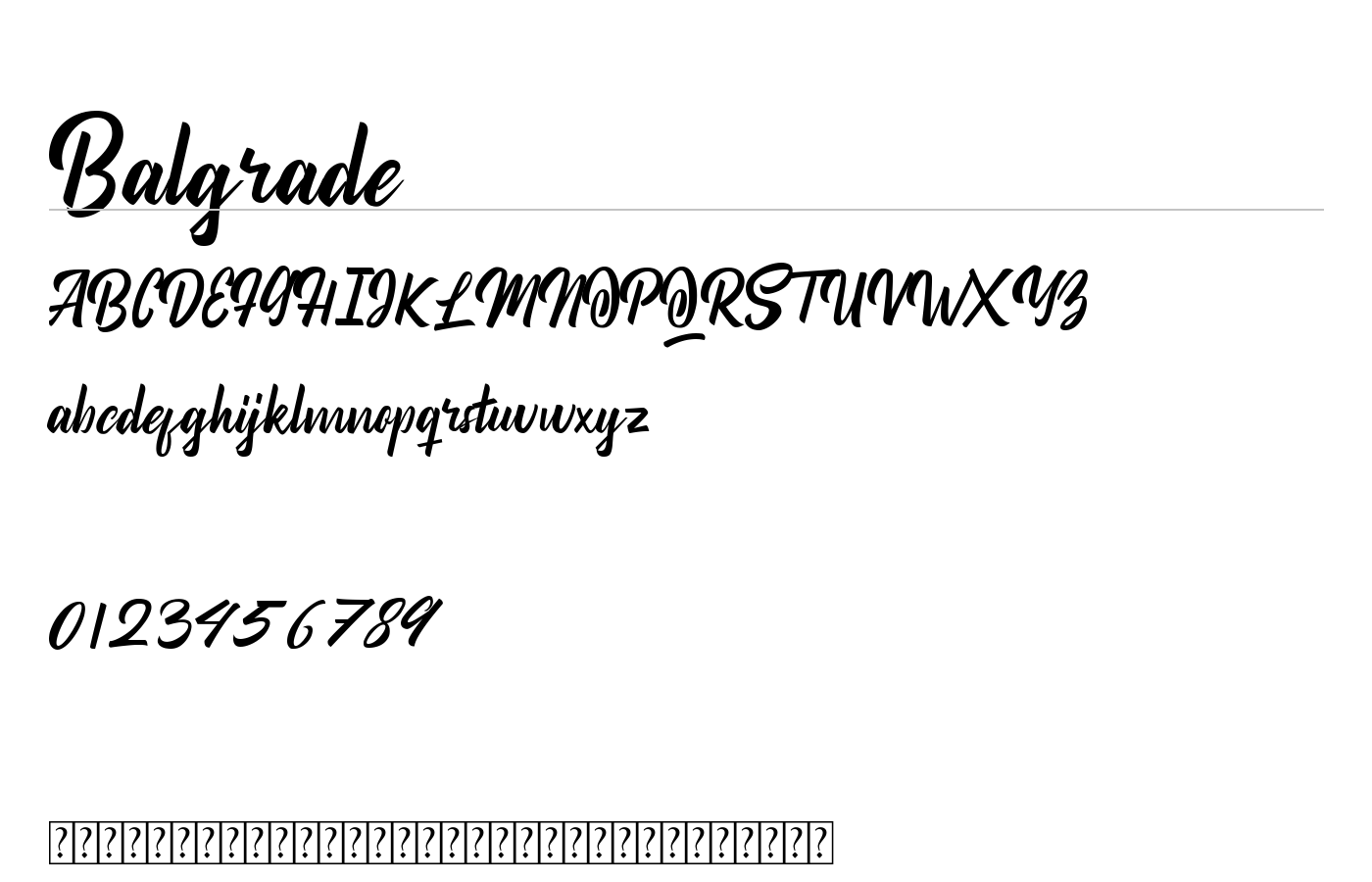 Balgrade Font preview