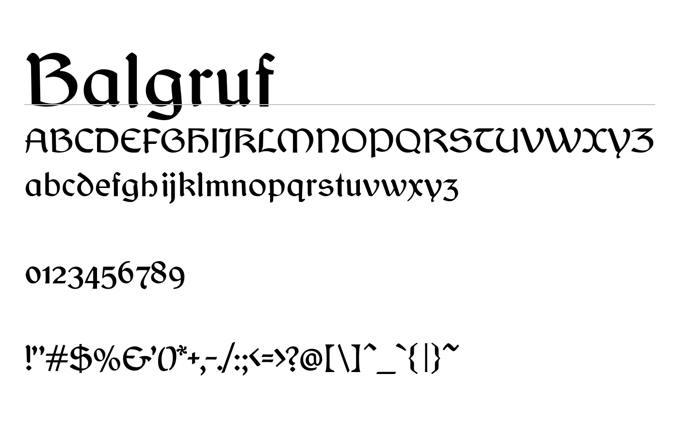 Balgruf Font preview