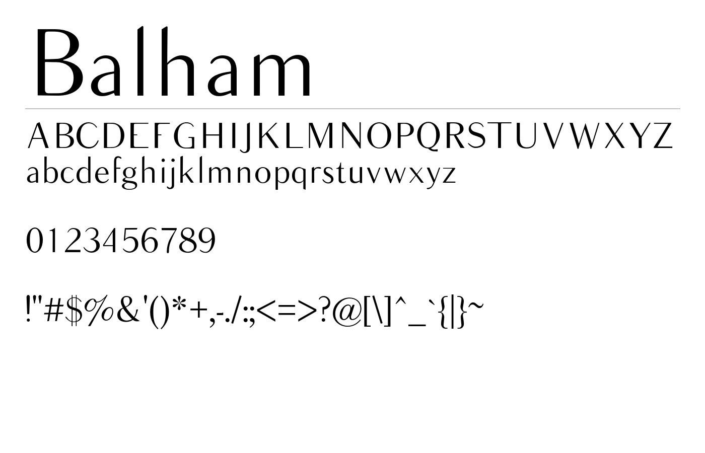 Balham Font preview