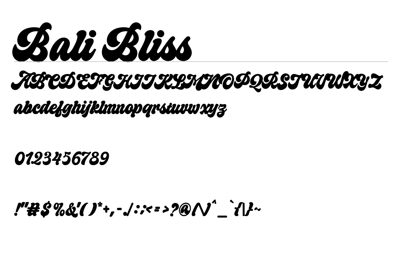 Bali Bliss Font preview