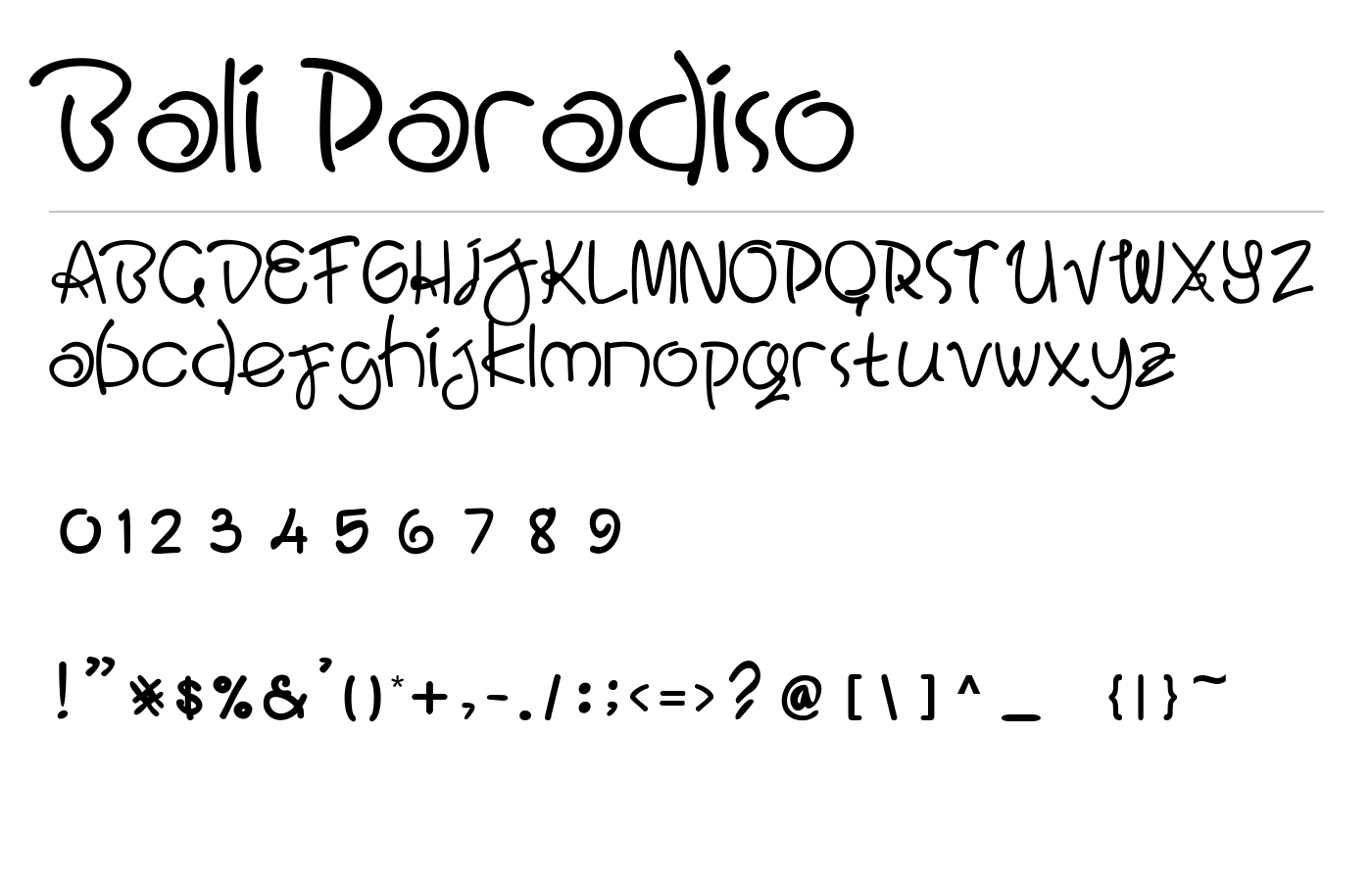 Bali Paradiso Font preview