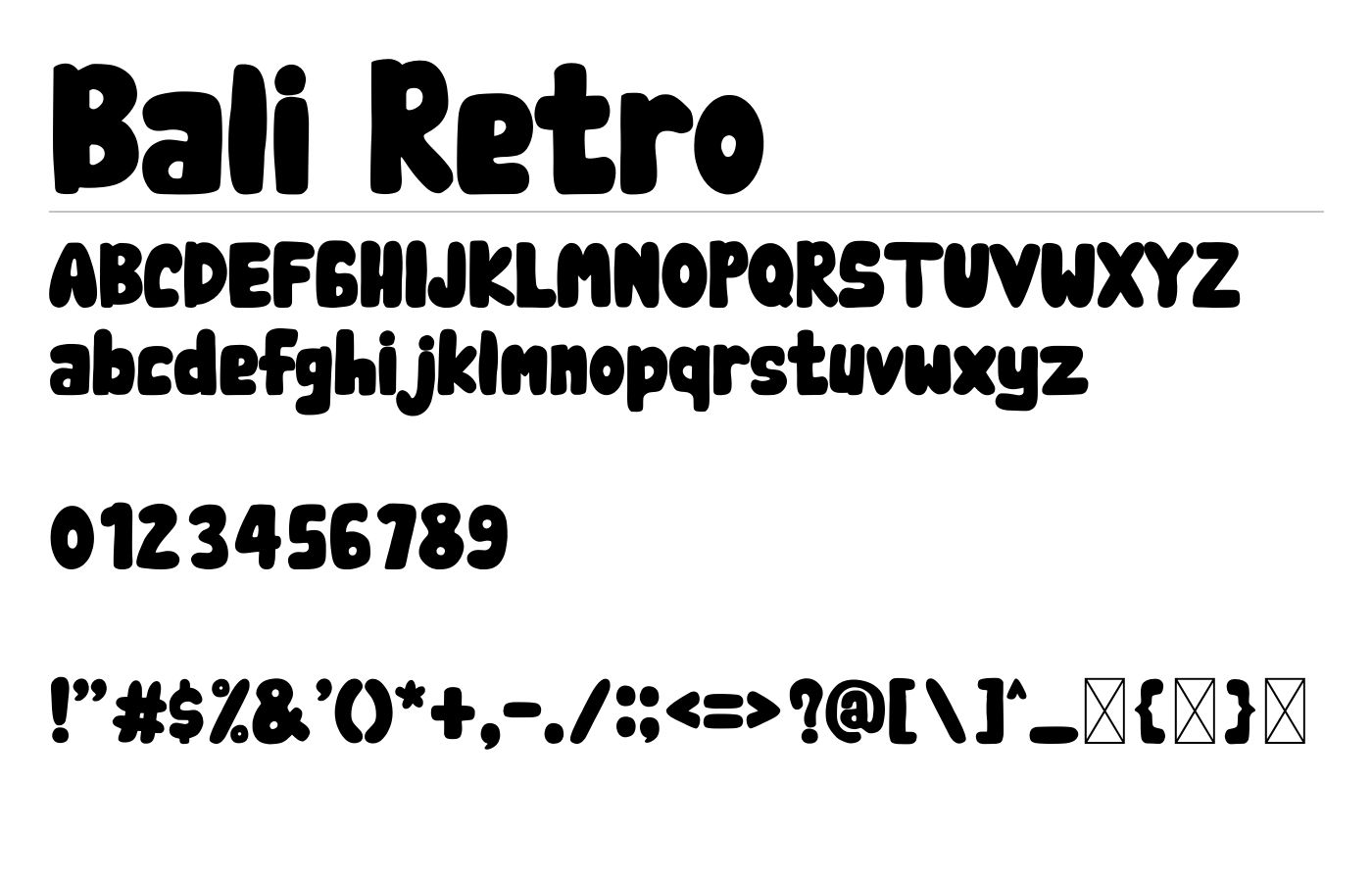 Bali Retro Font preview