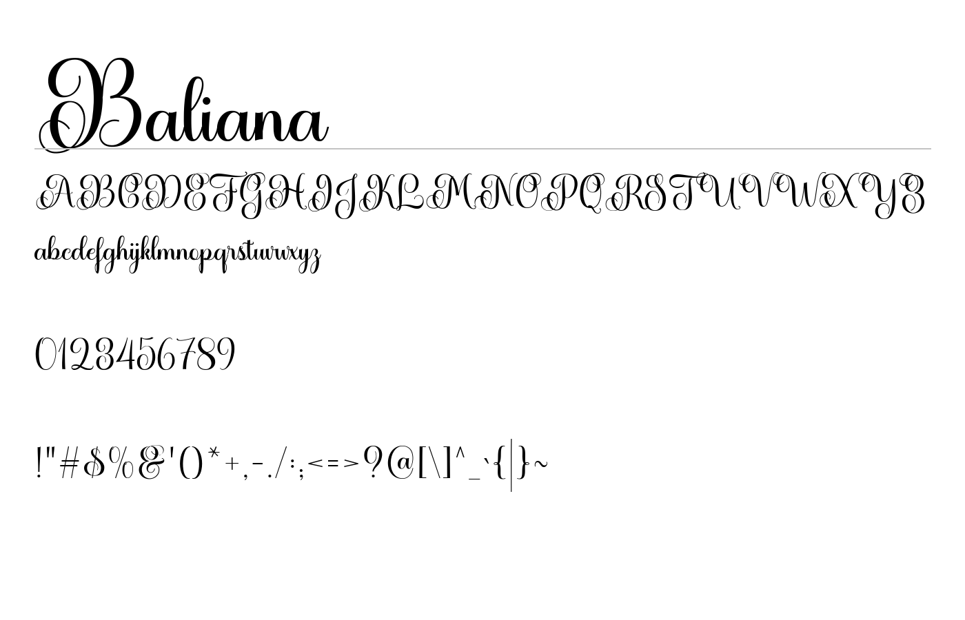 Baliana Font preview