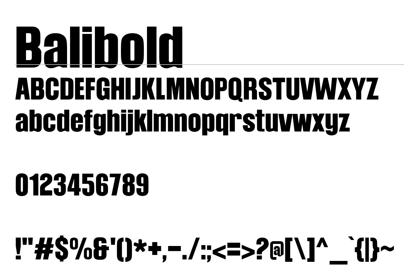Balibold Font preview