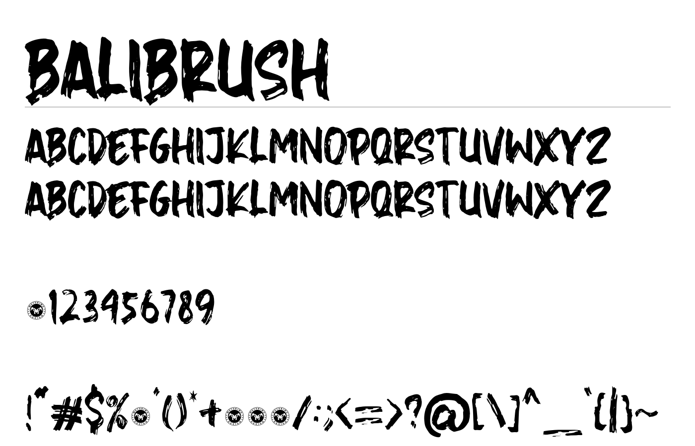 Balibrush Font preview