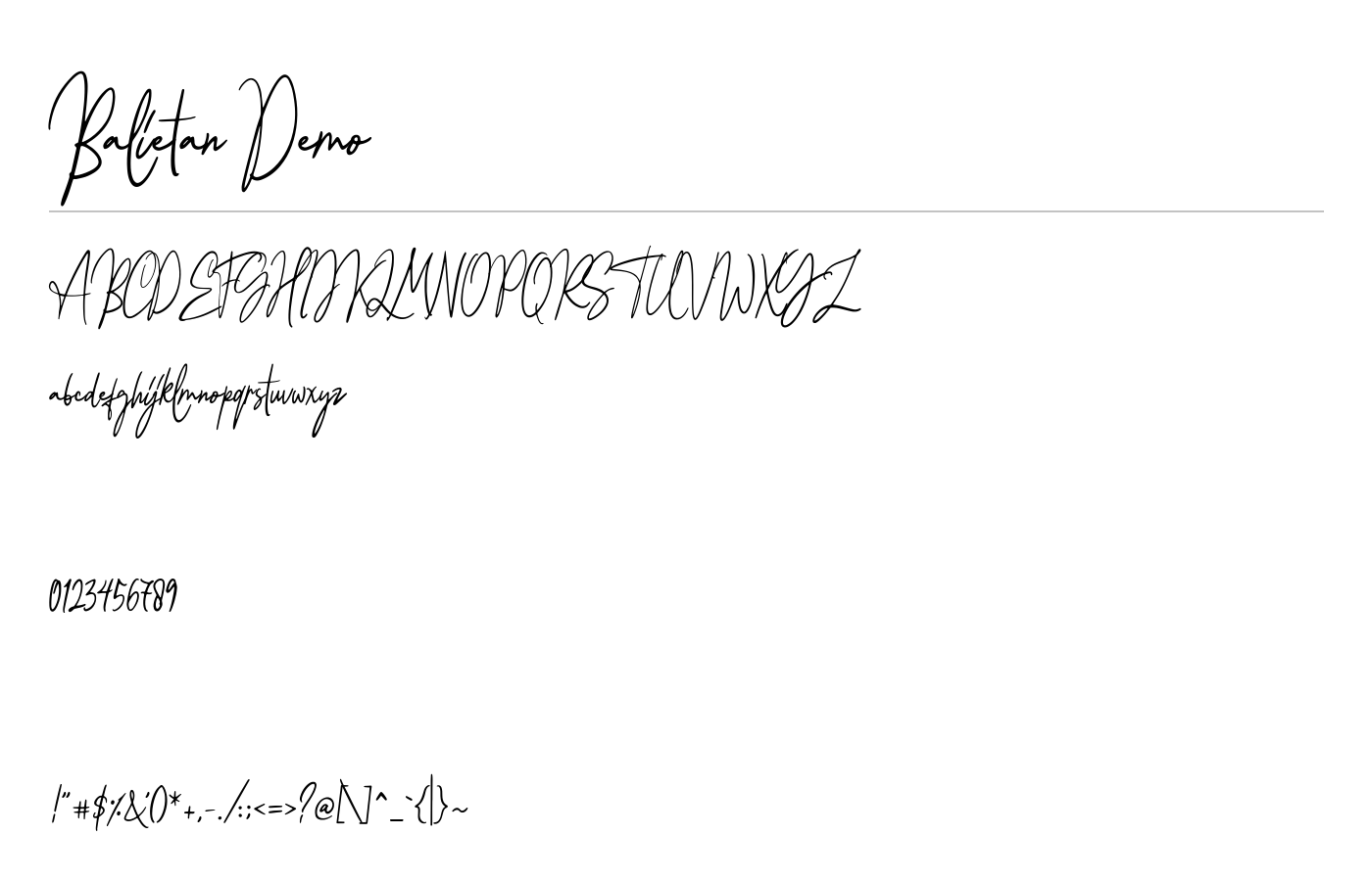 Balietan Demo Font preview