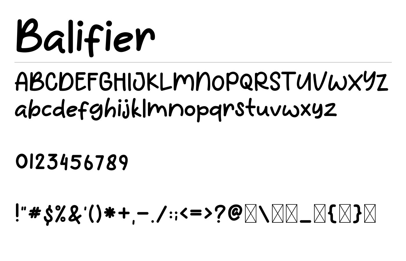 Balifier Font preview