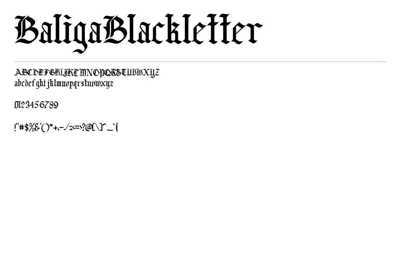 Baliga Blackletter Font preview