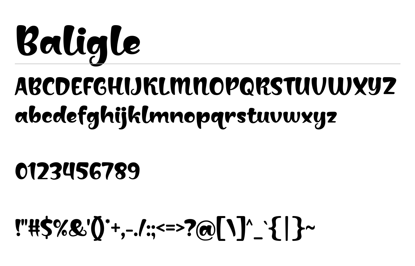 Baligle Font preview