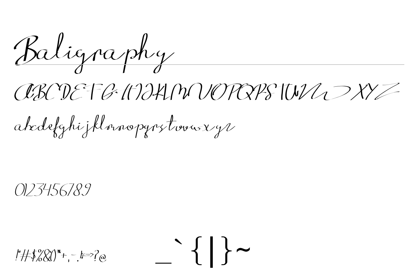 Baligraphy Font preview