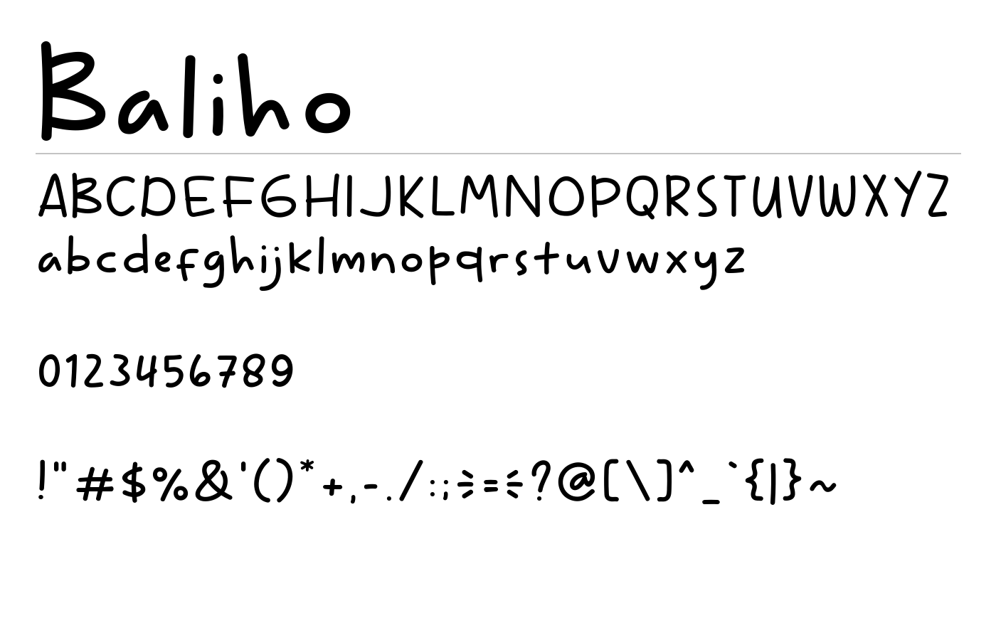 Baliho Font preview