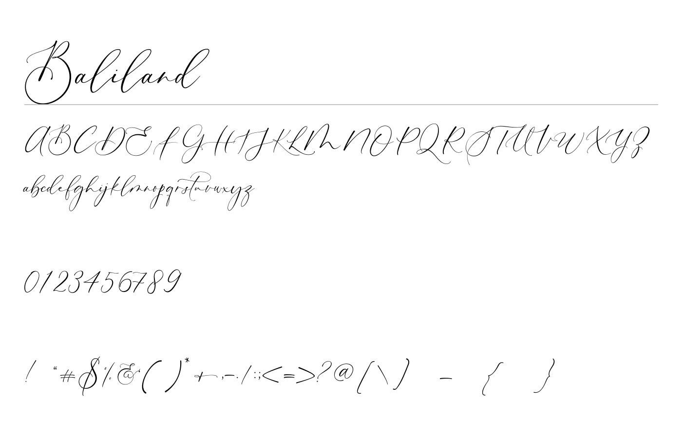 Baliland Font preview