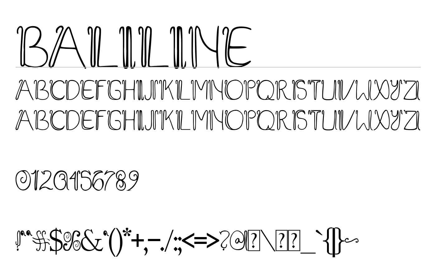 Baliline Font preview