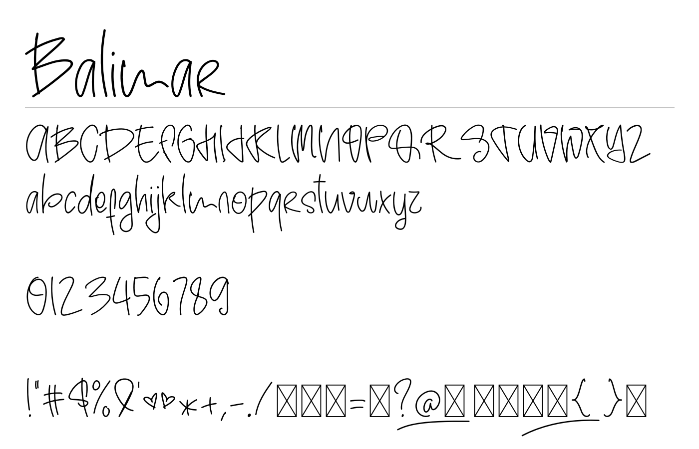 Balimar Font preview