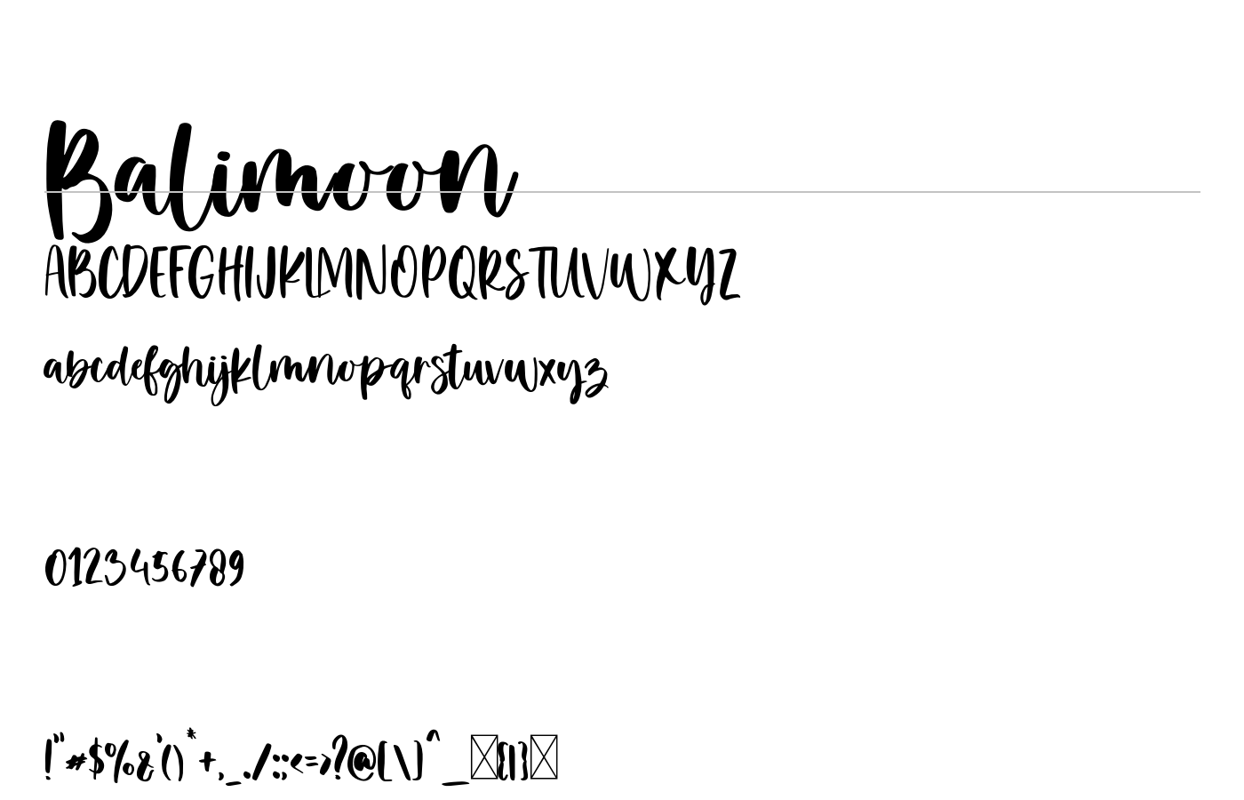 Balimoon Font preview