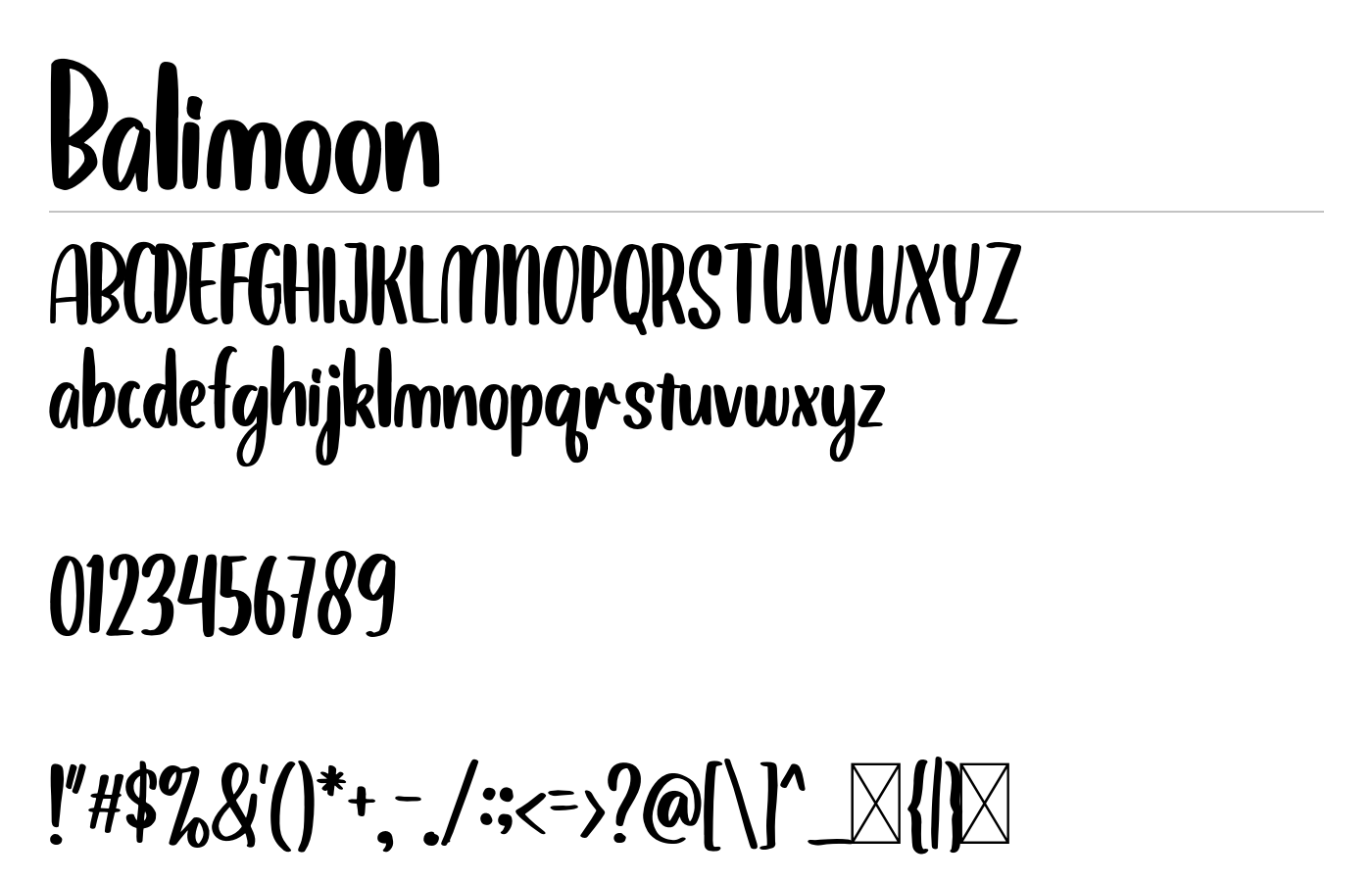 Balimoon Font preview