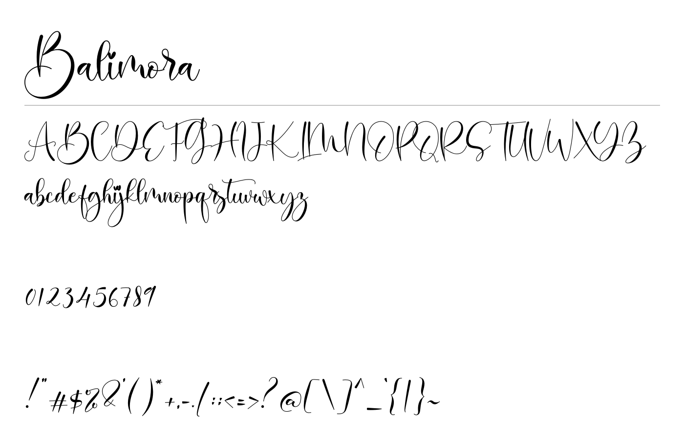 Balimora Font preview