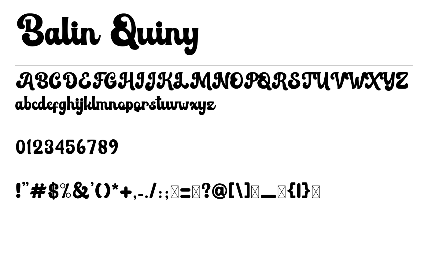 Balin Quiny Font preview