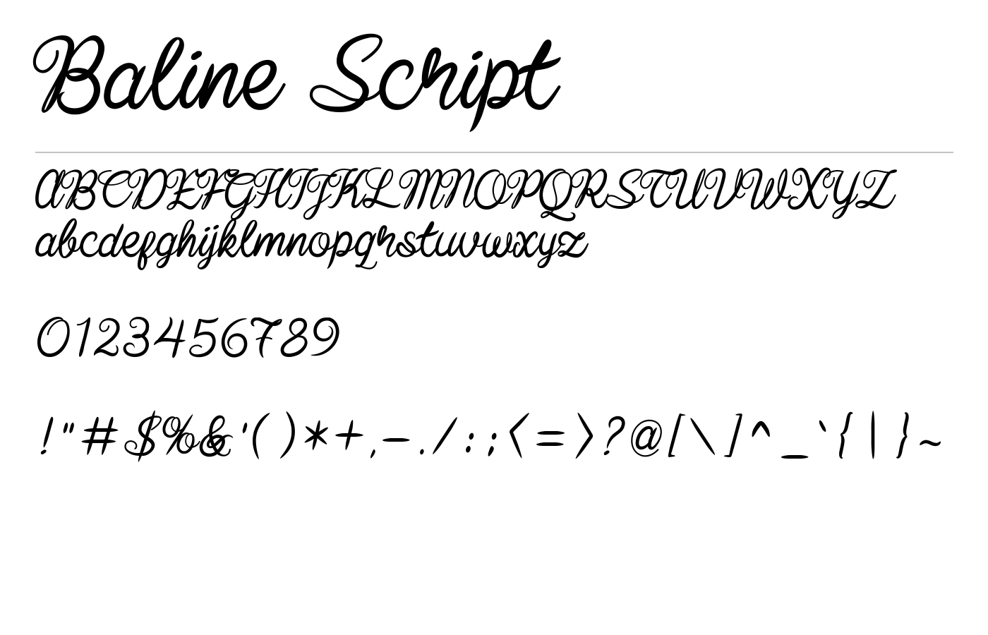 Baline Script Font preview